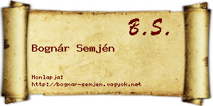 Bognár Semjén névjegykártya